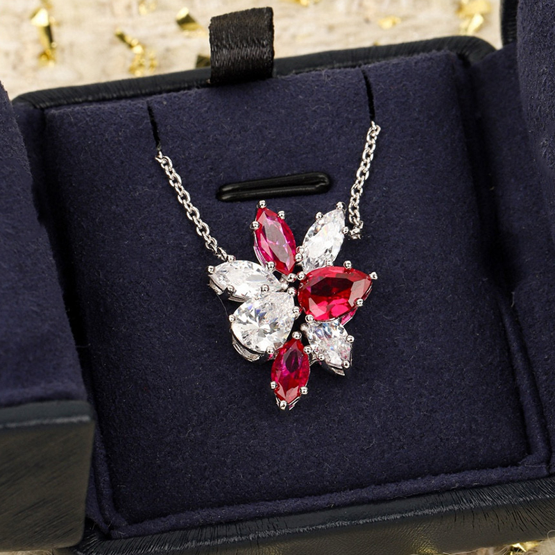 Red Clover Flower - Bijoux en argent regardé 925 pur