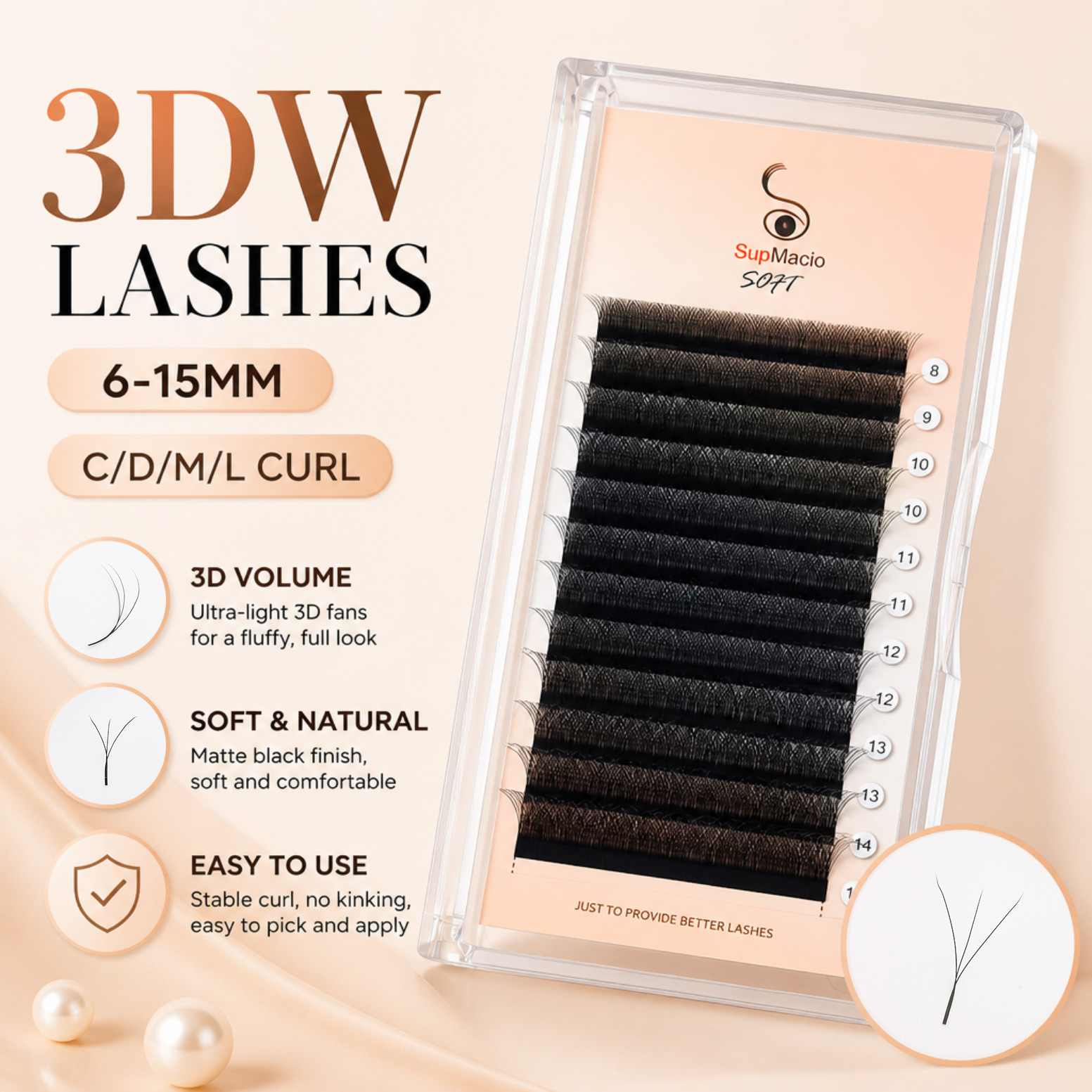 Red Clover Flower - Extensions de cils 3D en forme