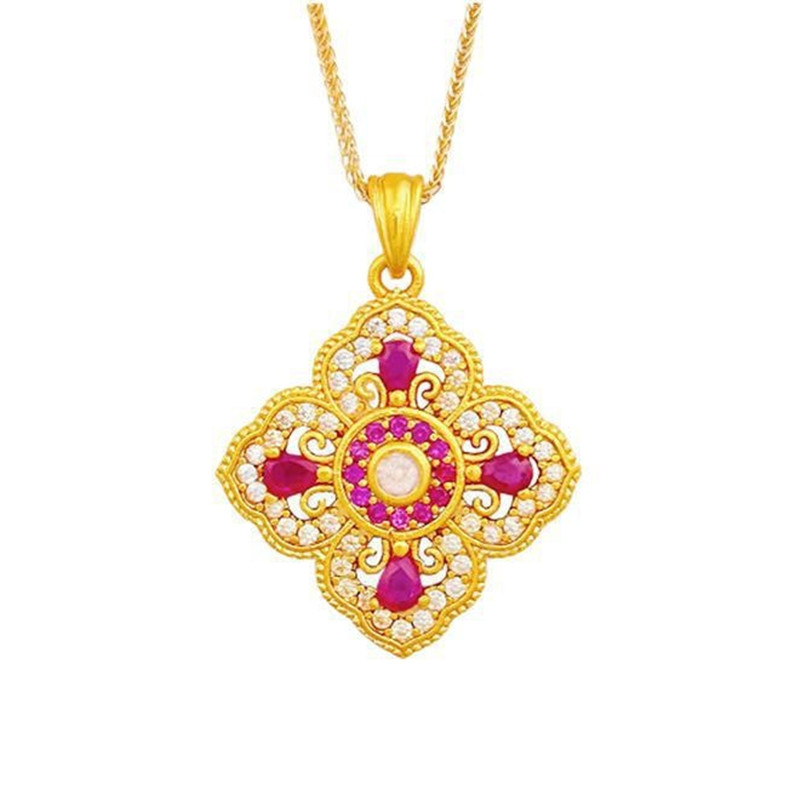 Vintage luxe creux 4 feuilles  - Red Clover Flower avis et prix